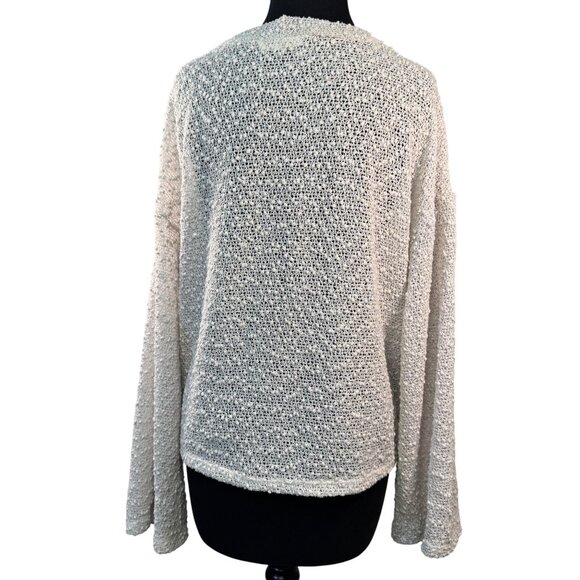 Ginger G Womens Size Large Light Beige Textured Knit Sweater Long Sleeve - Picture 5 of 8